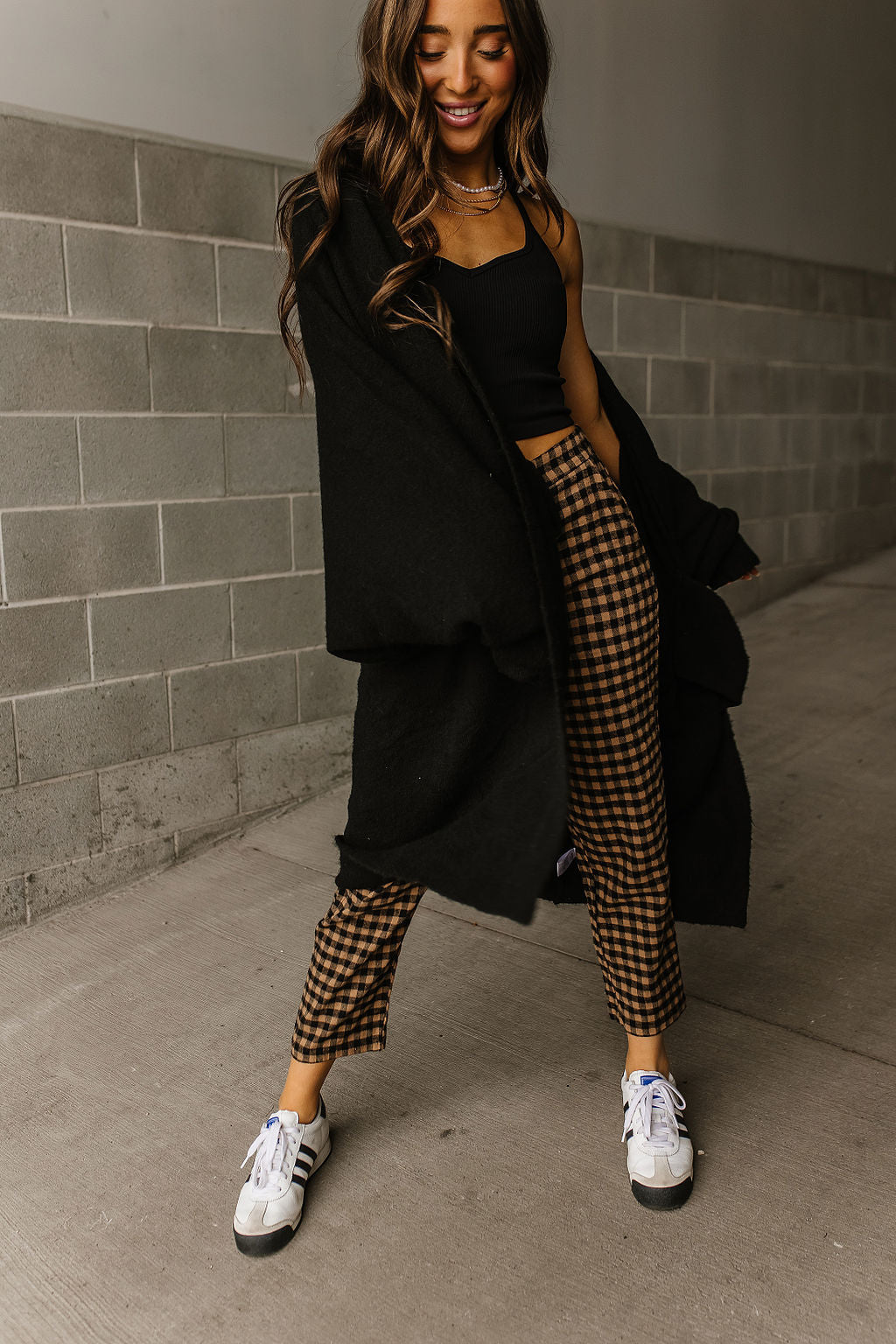 Oversized Midi Layering Sweater Lucy Cozy Cardigan Black