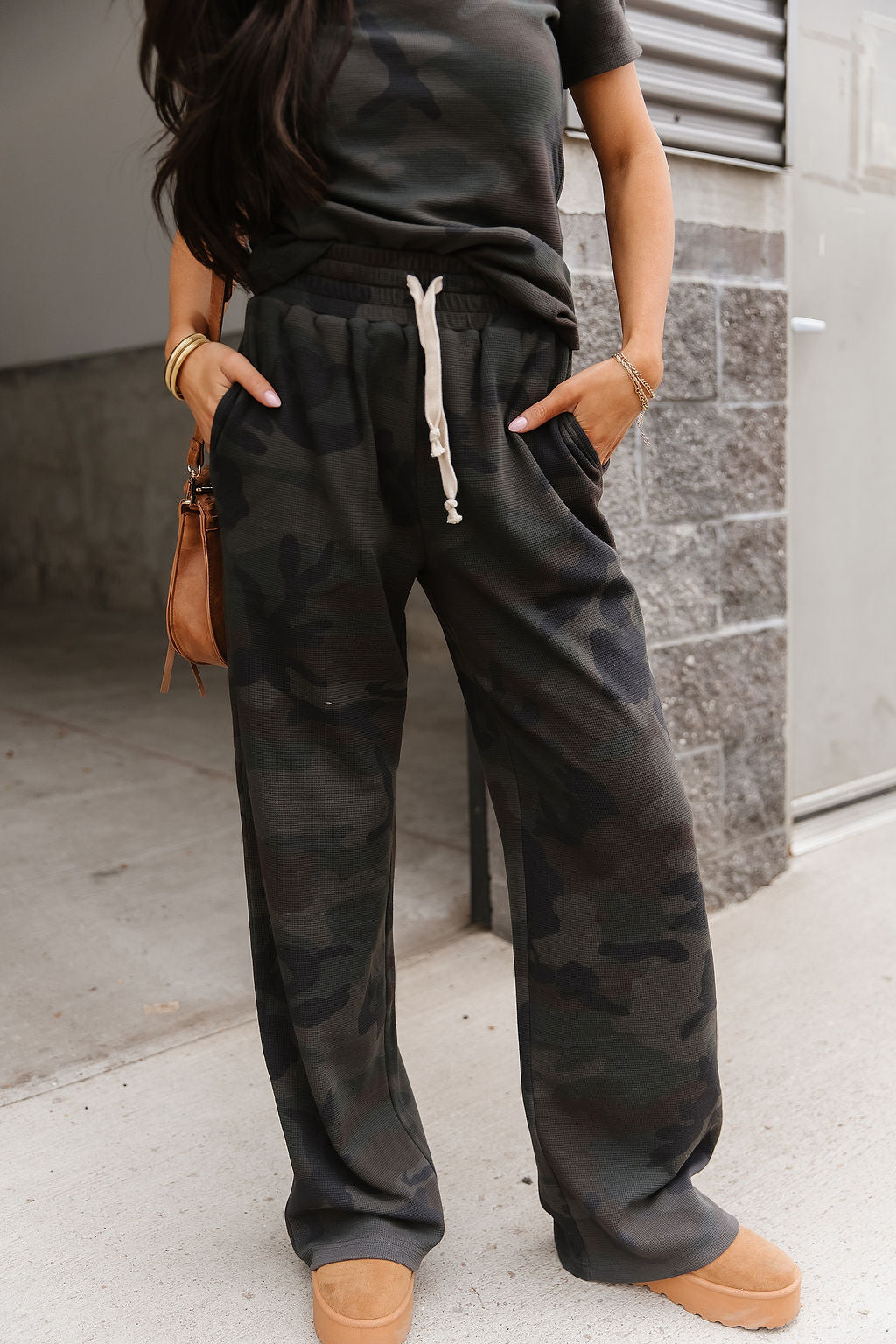 Waffle 24/7 Pant – Cross-Country Camo | Camo Waffle Knit Wide Leg