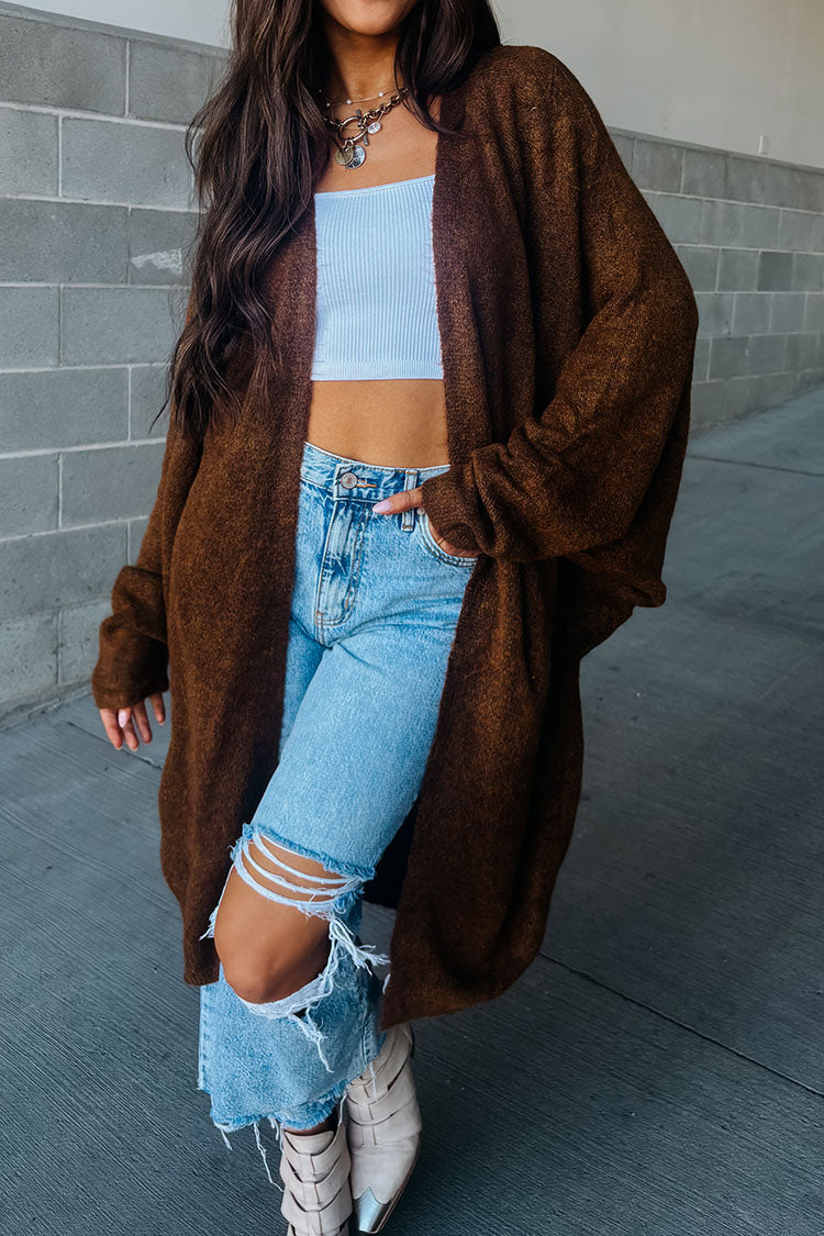 Oversized Midi Layering Sweater | Lucy Cozy Cardigan - Beige