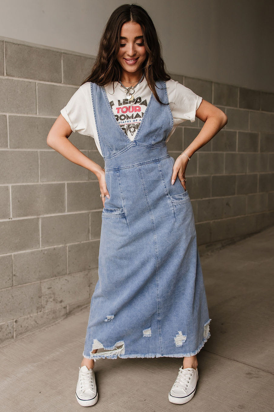 New look orders denim dungaree dress