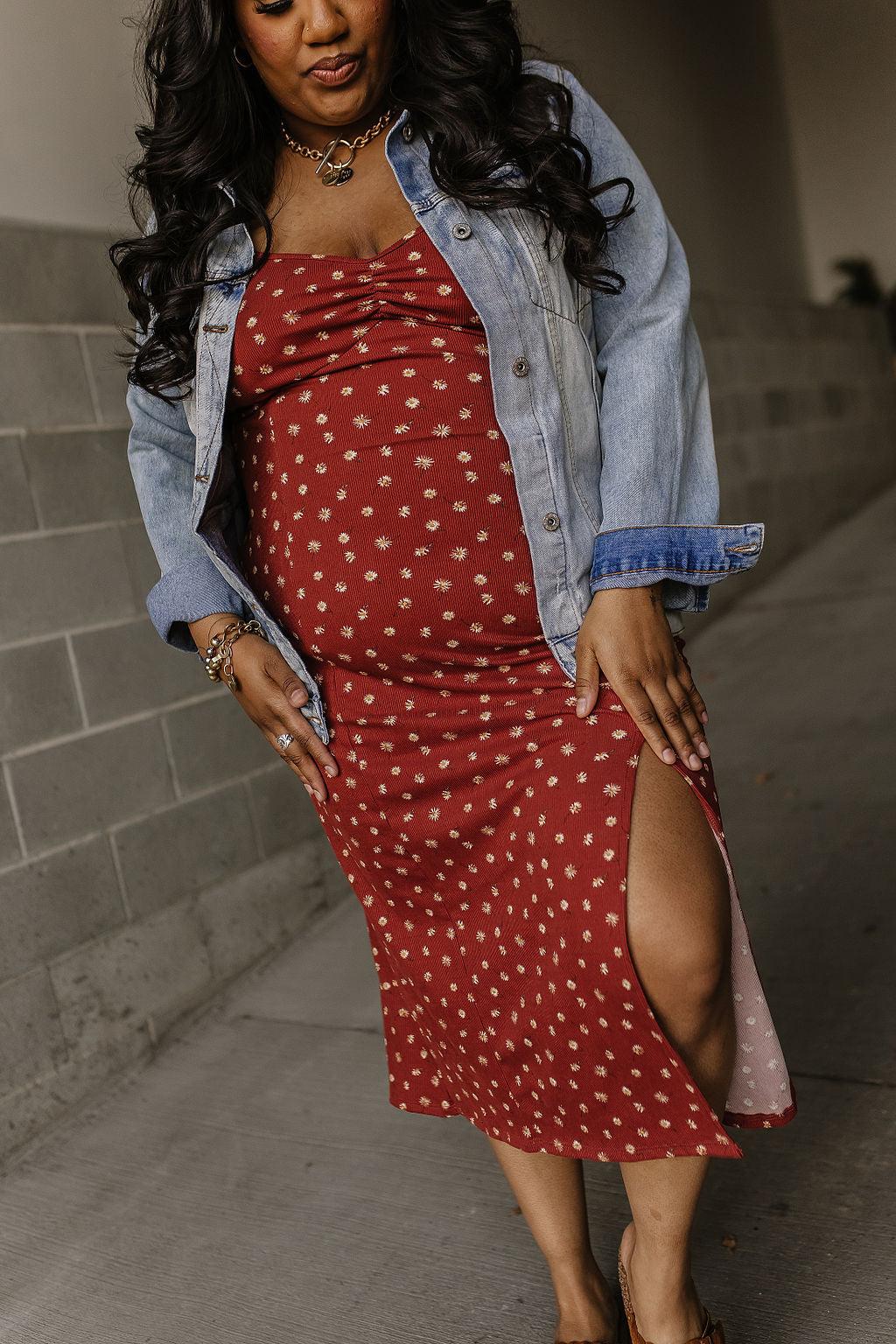 Sienna Midi Dress Rust Mindy Mae's Market