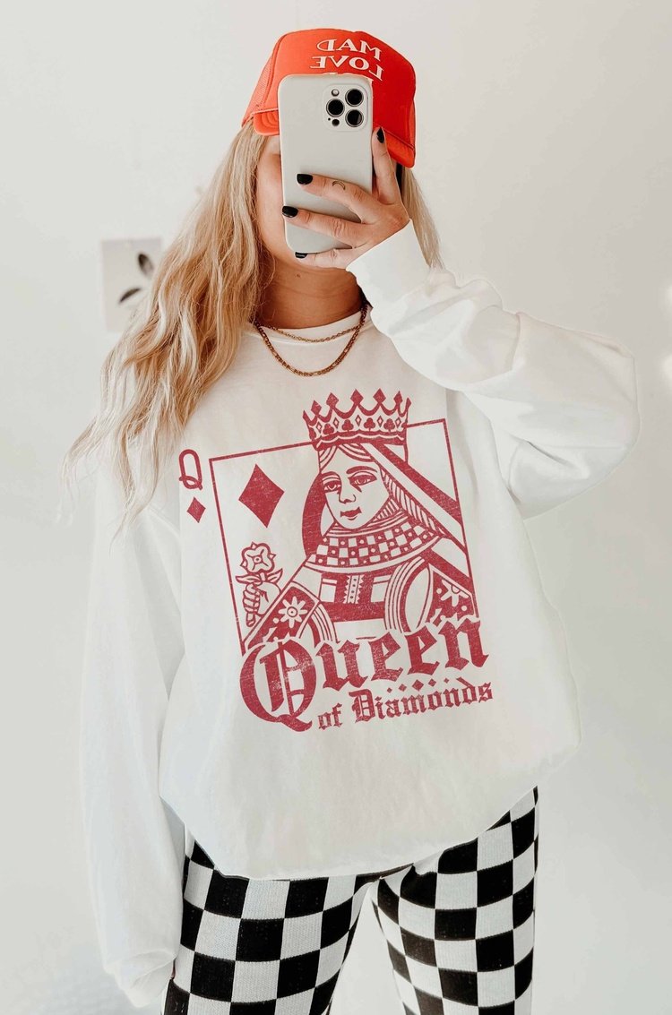 Queen of Diamonds Pullover - Mindy Mae's Marketcomfy cute hoodies