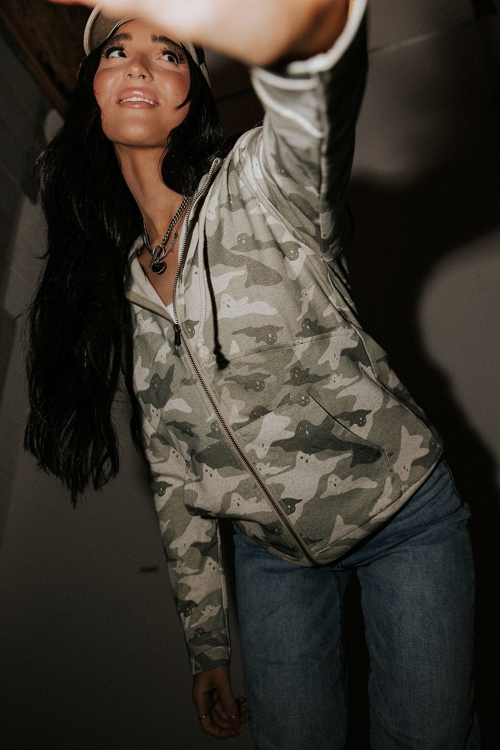 Preorder: FullZip Sweatshirt - Peek-A-Boo Camo
