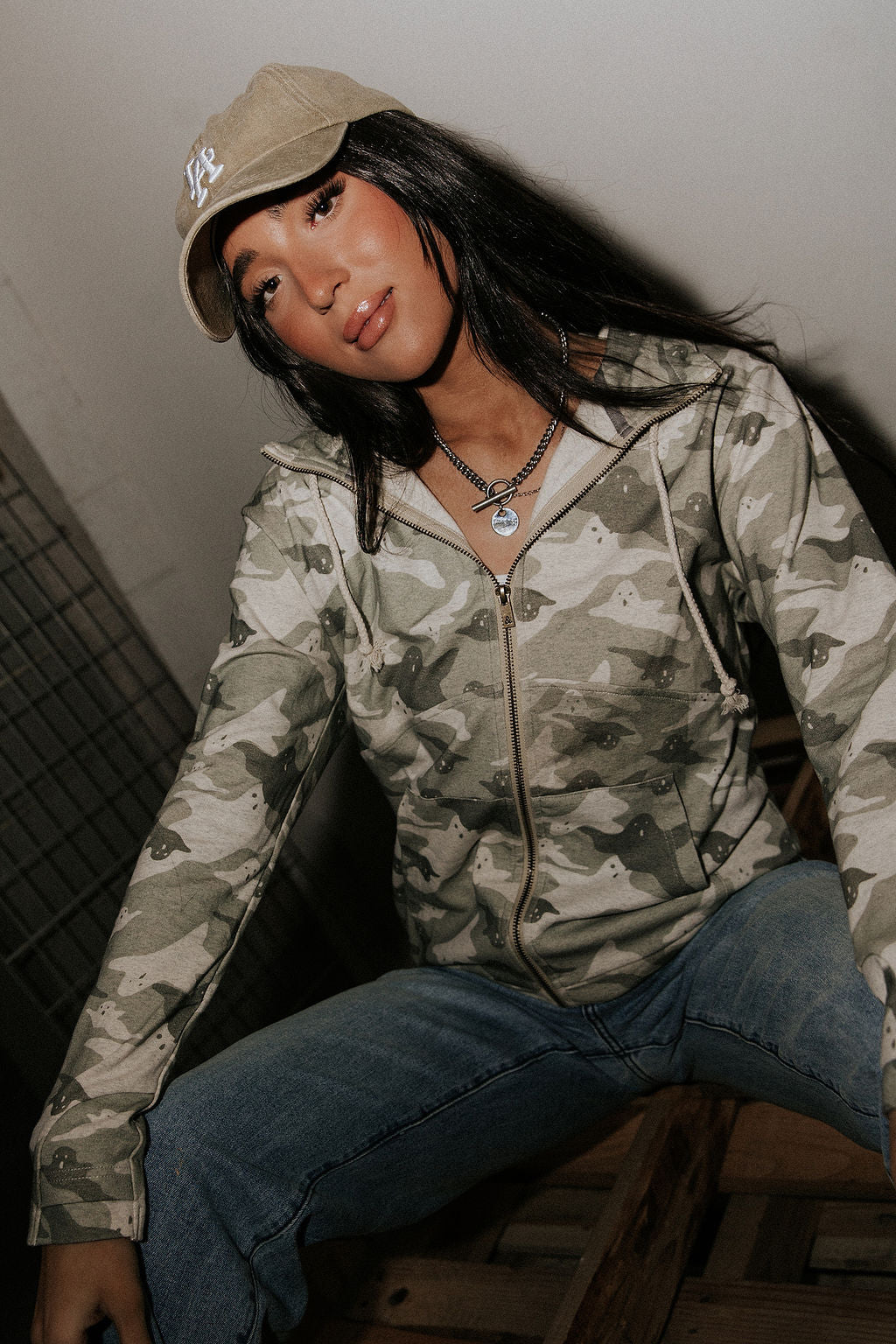 Preorder: FullZip Sweatshirt - Peek-A-Boo Camo