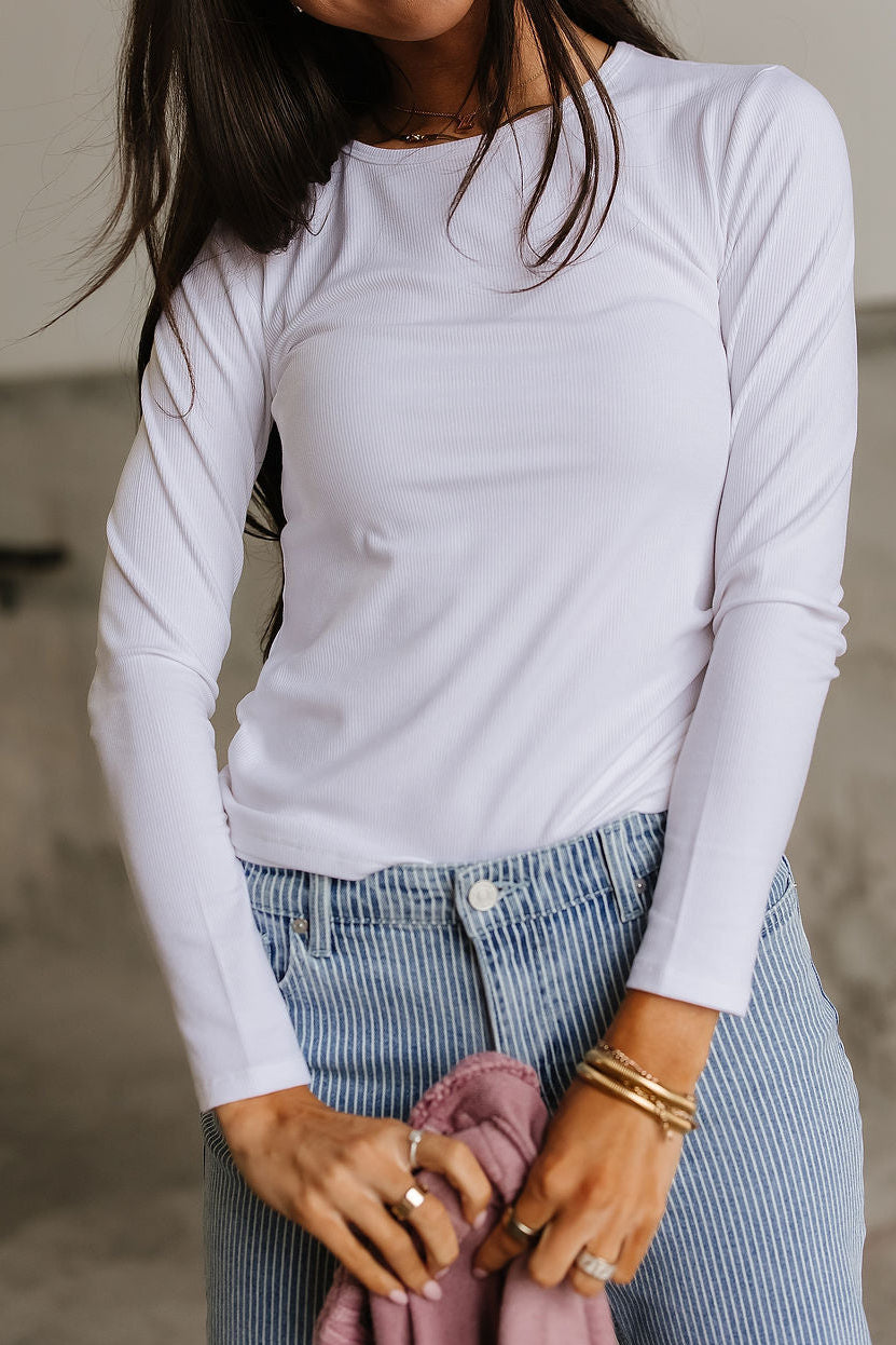 Miranda Ribbed Top - White