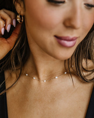 Dainty Chain Freshwater Pearls Necklace