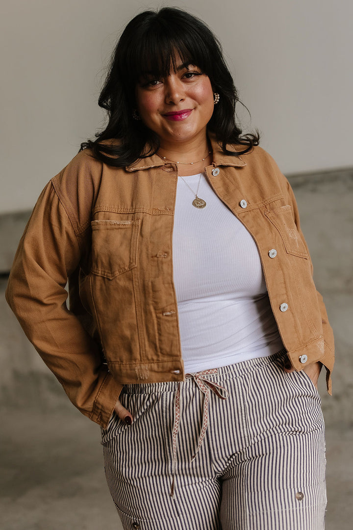 Leila Denim Jacket - Brown