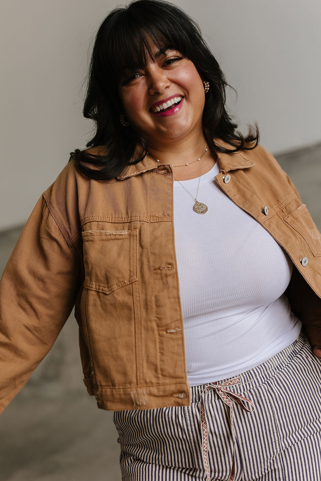 Leila Denim Jacket - Brown