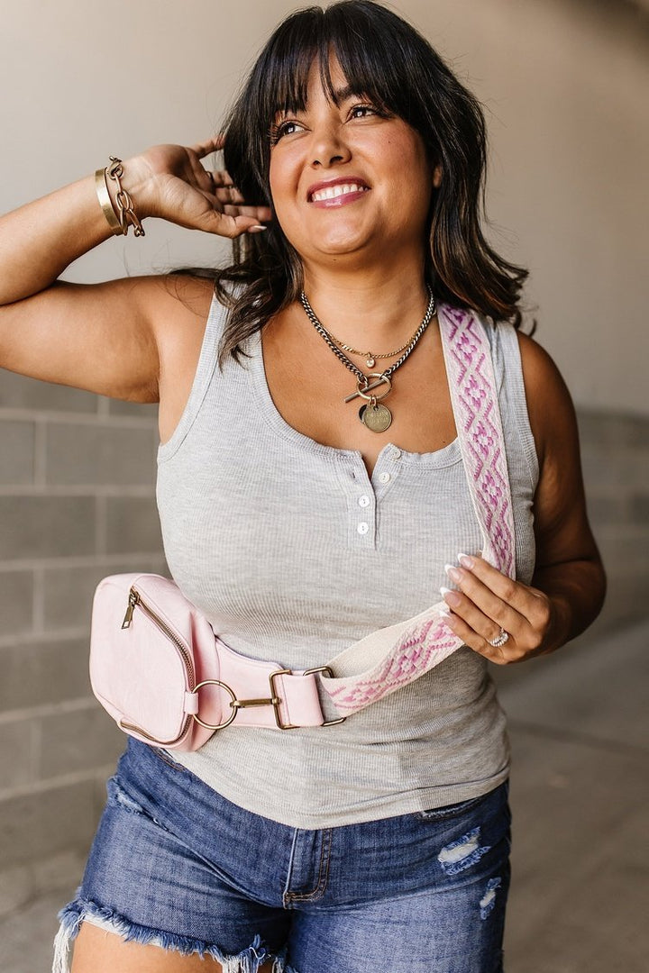 Devin Ribbed Tank - Heather Grey