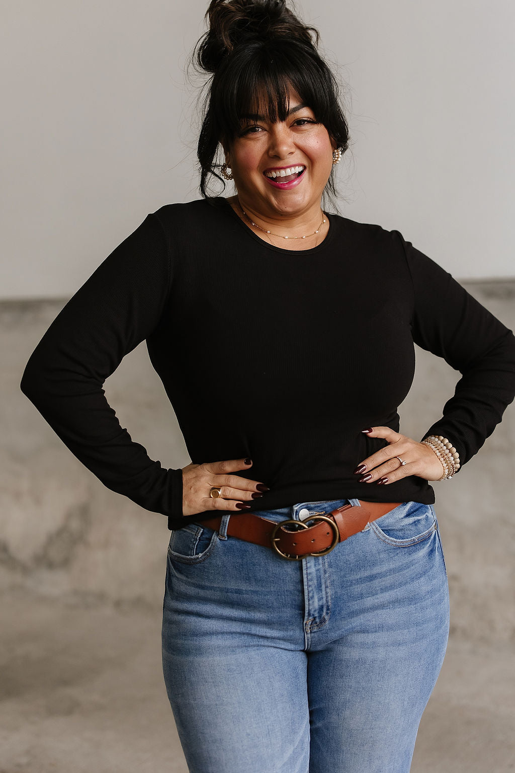 Miranda Ribbed Top - Black