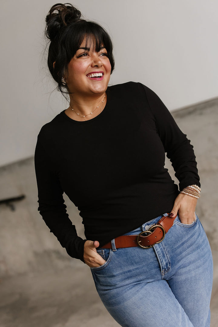 Miranda Ribbed Top - Black