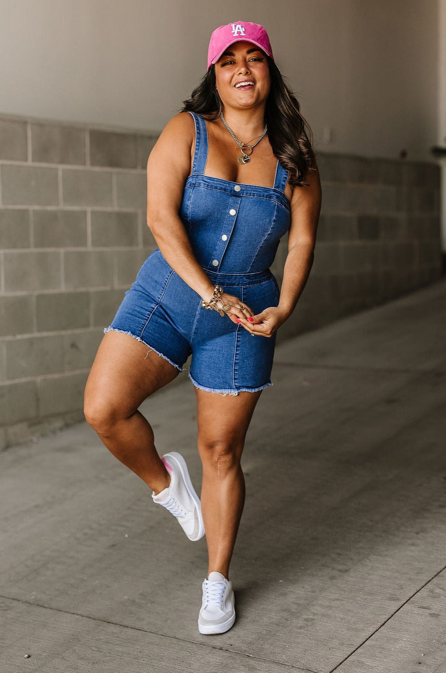 Plus Size Jean Jumpsuit Denim Jumpsuit For Fat Women SHEIN LUNE