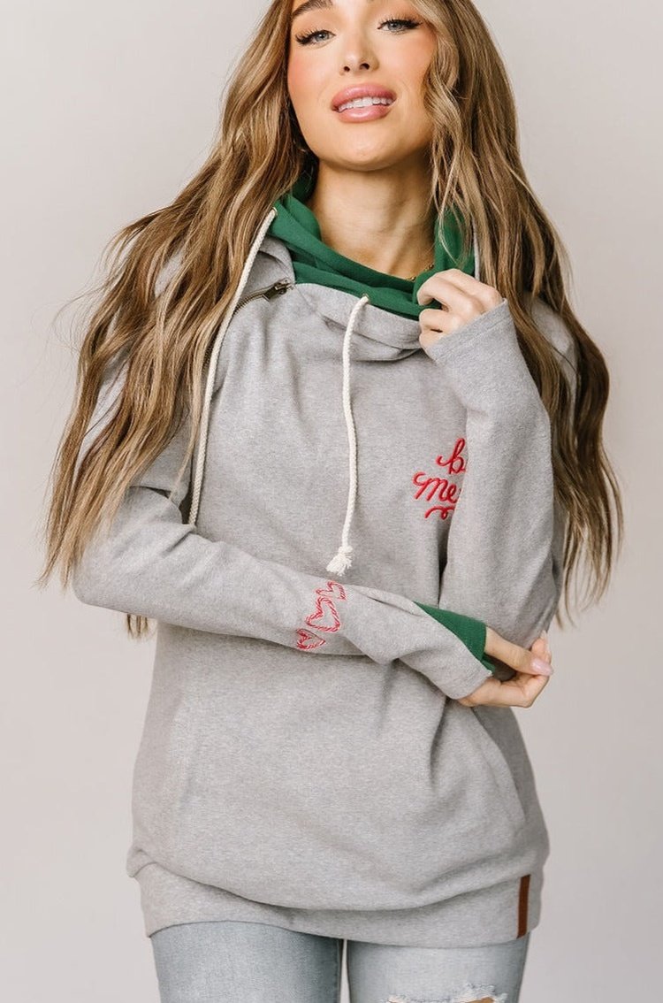 DoubleHood™ Sweatshirt - Be Merry - Mindy Mae's Marketcomfy cute hoodies