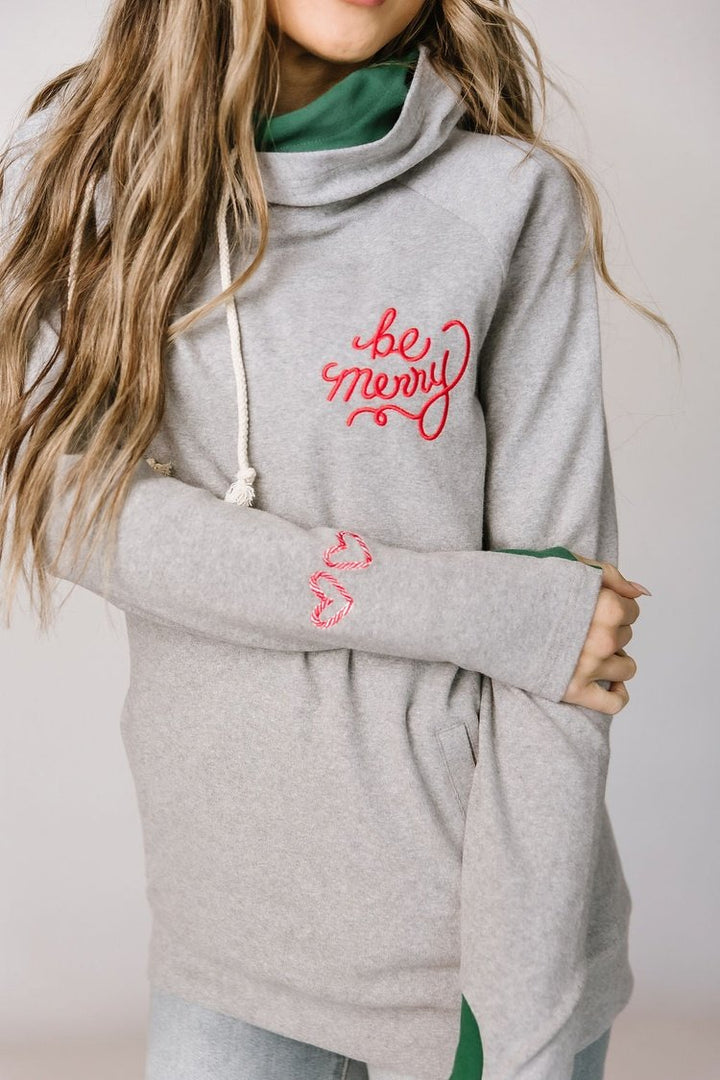 DoubleHood™ Sweatshirt - Be Merry - Mindy Mae's Marketcomfy cute hoodies
