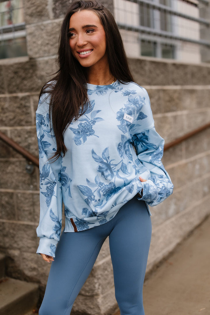 Preorder: University SideSlit Pullover - Poolside