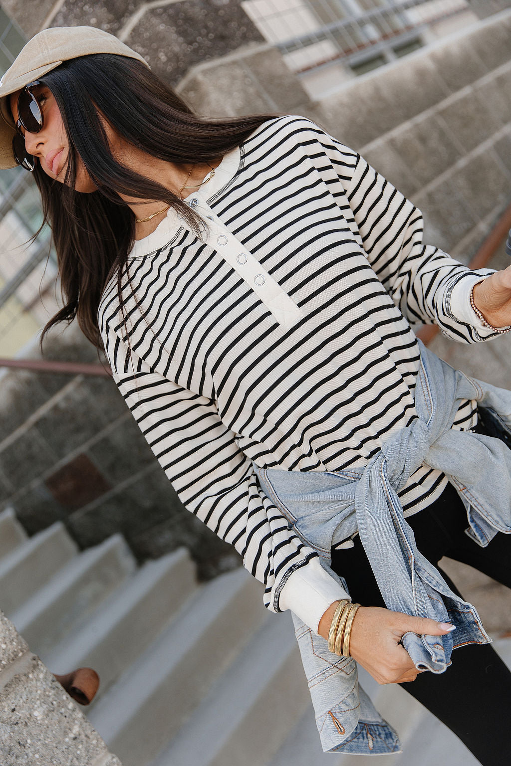 Kendra Striped Henley