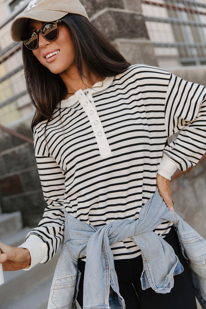 Kendra Striped Henley