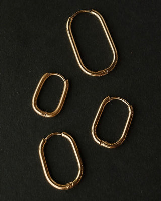 Medical-grade Metal Huggie Rectangle Earrings