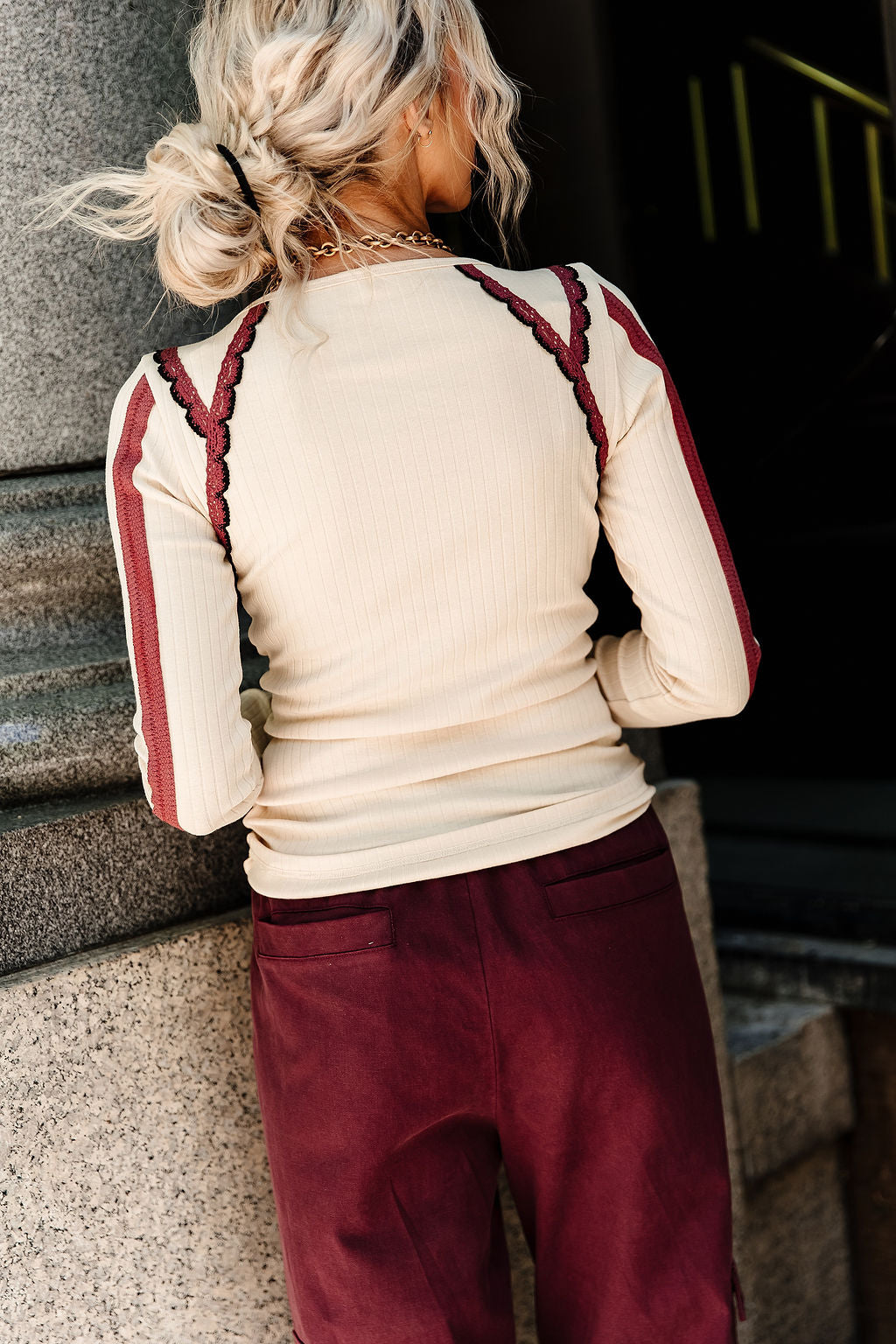 Laced In Love Long Sleeve - Rose Accent