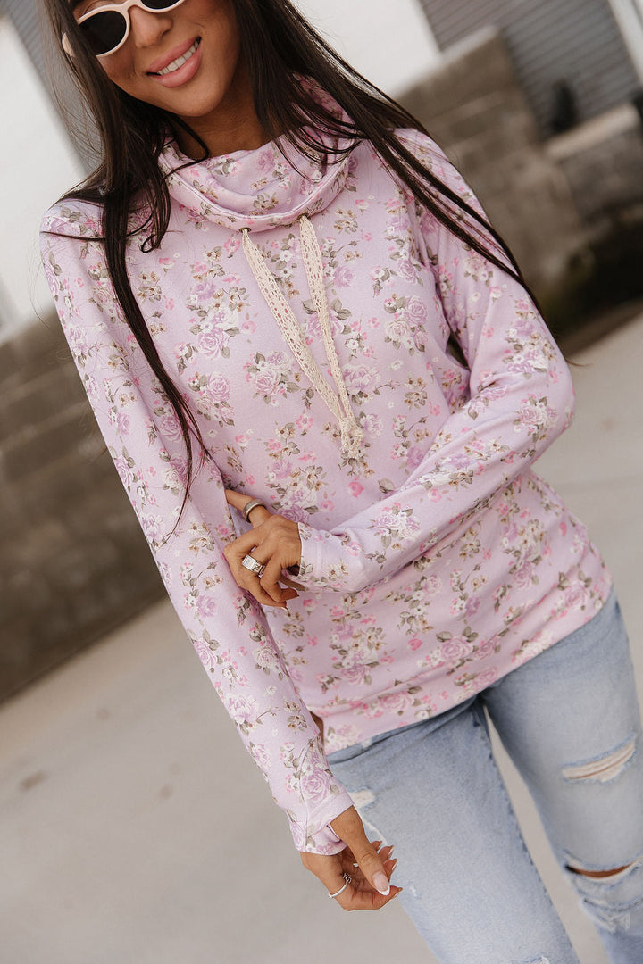 CowlNeck Sweatshirt - Lavender Rose