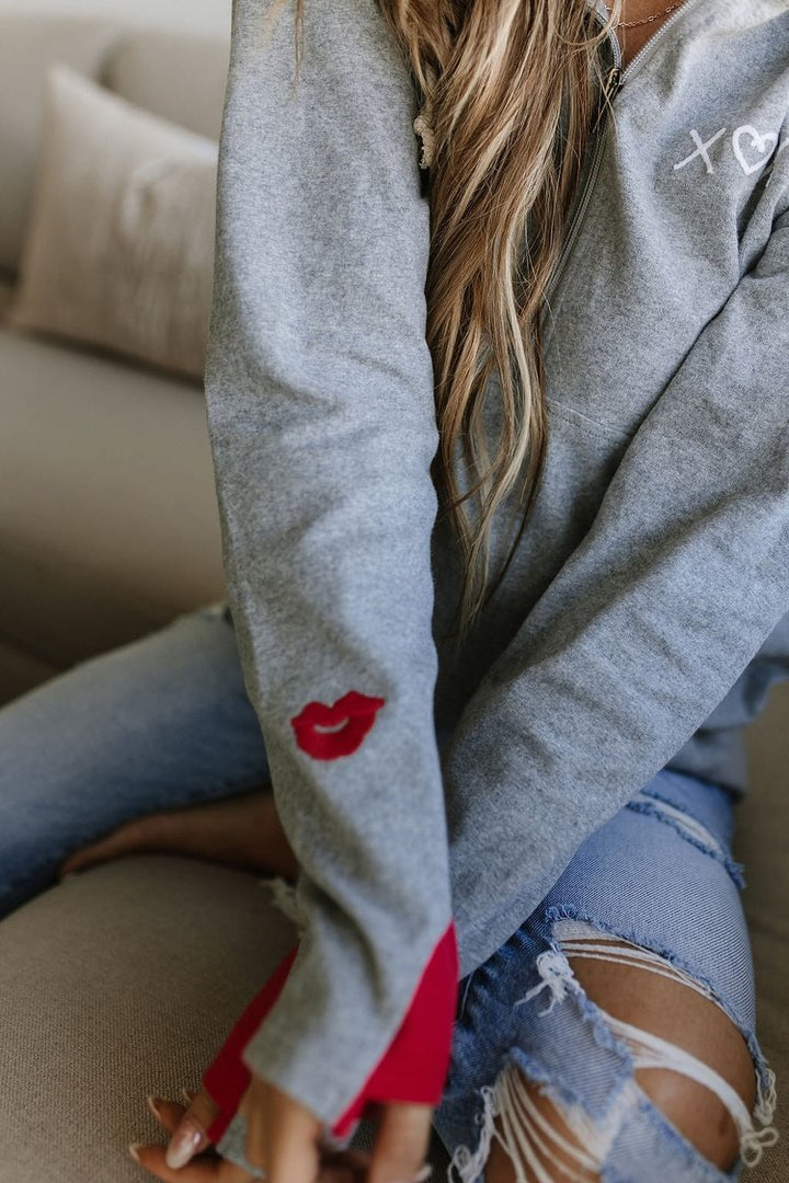 FullZip Hoodie - Hugs & Kisses - Mindy Mae's Marketcomfy cute hoodies