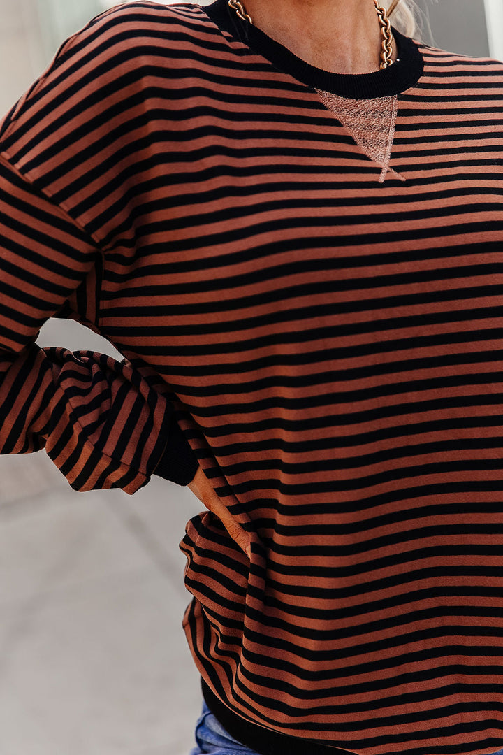 Performance Fleece University Pullover - Chai Stripe
