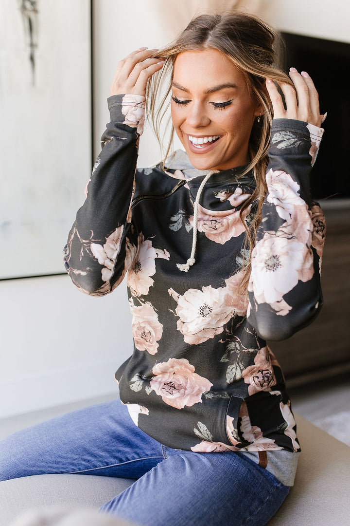 DoubleHood™ Sweatshirt - Fanciful Floral - Mindy Mae's Marketcomfy cute hoodies