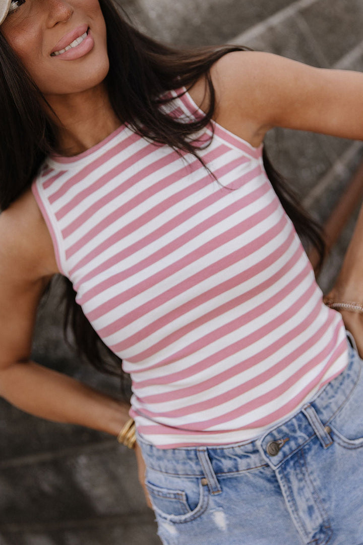 Stripe Tank - Blush