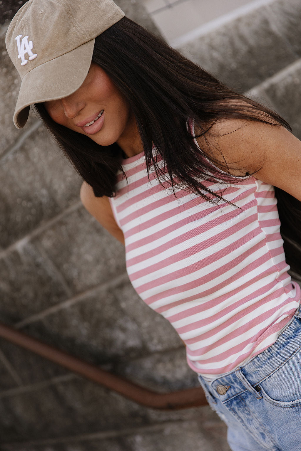 Stripe Tank - Blush