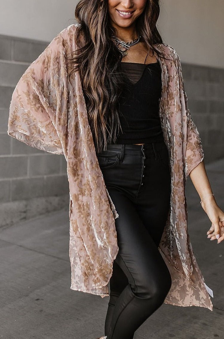 Velvet Dreams Kimono - Champagne - Mindy Mae's Marketcomfy cute hoodies