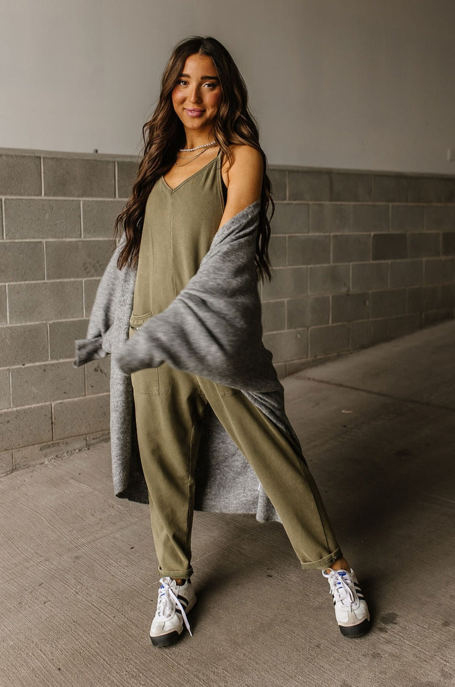 Oversized Midi Layering Sweater | Lucy Cozy Cardigan - Grey