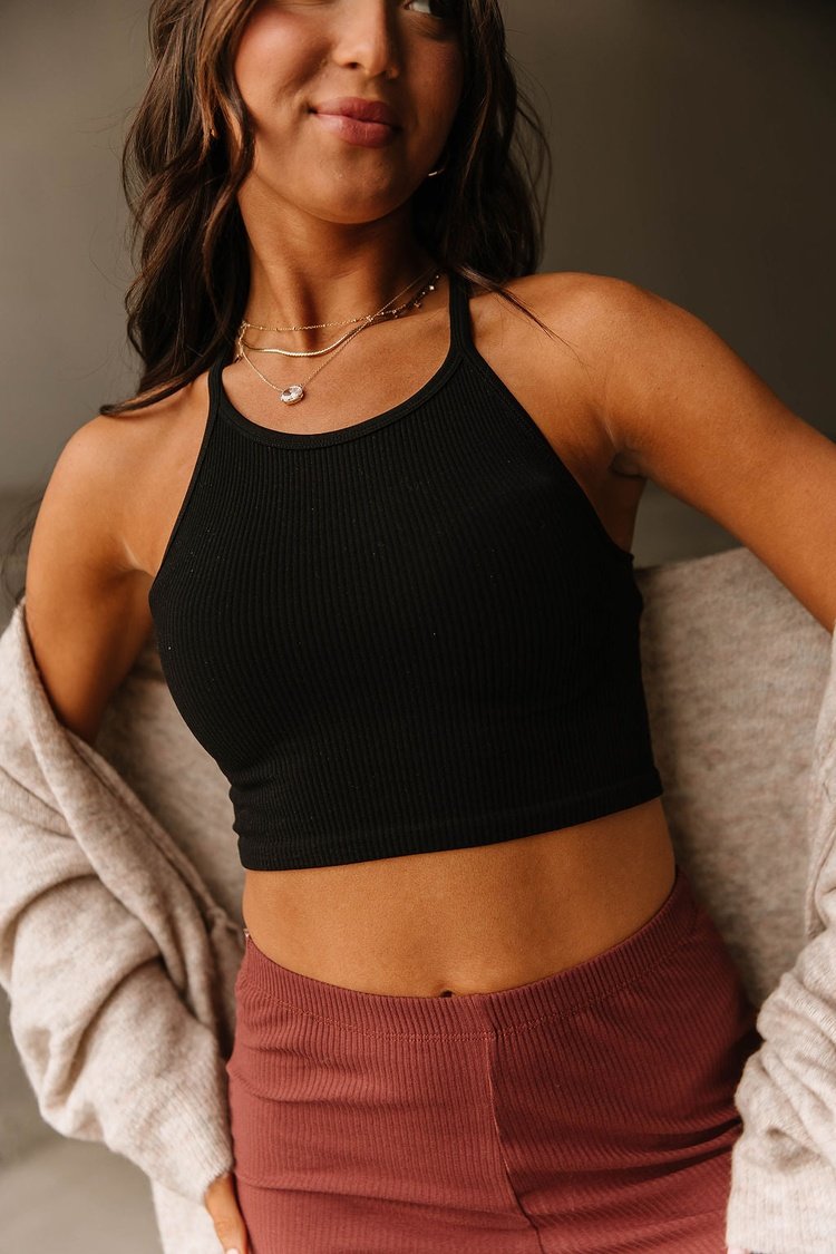 Knock Out Cropped Tank - Black - Mindy Mae's Marketcomfy cute hoodies