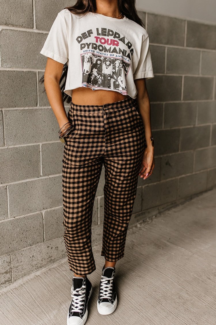 Checked In Cropped Pants – Mindy Mae's Market