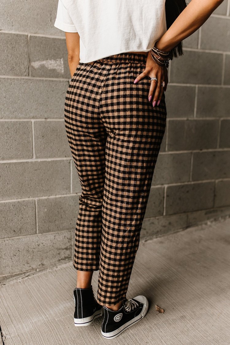Humboldt Ca Green Plaid Pants Brandy Melville Checked In Cropped