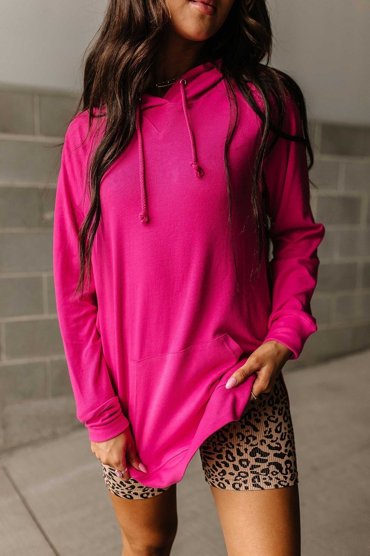 Side Slit Hoodie - Hot Pink - Mindy Mae's Marketcomfy cute hoodies
