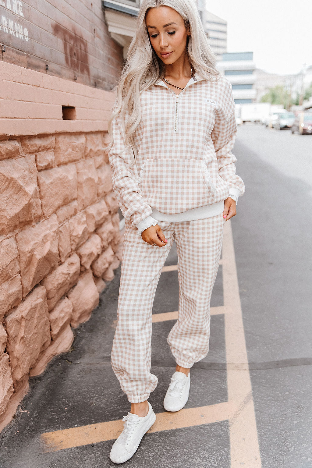 Comfort Zone HalfZip - Gingham Lace