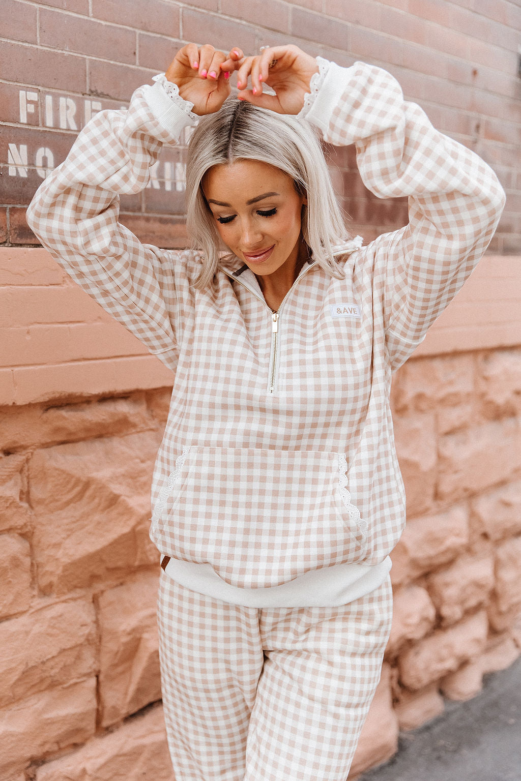 Comfort Zone HalfZip - Gingham Lace