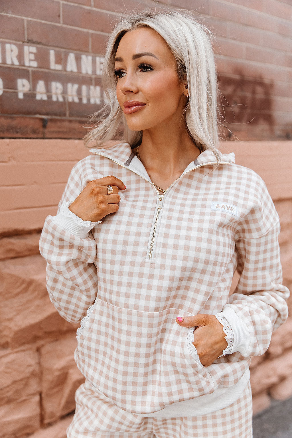 Comfort Zone HalfZip - Gingham Lace