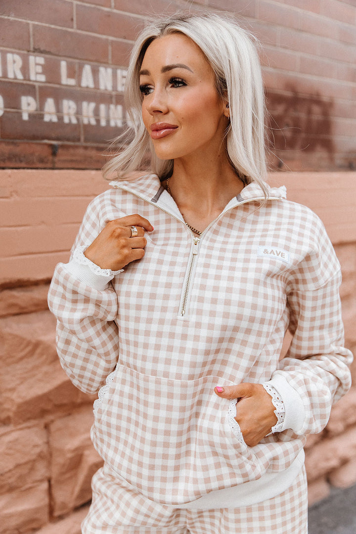 Comfort Zone HalfZip - Gingham Lace