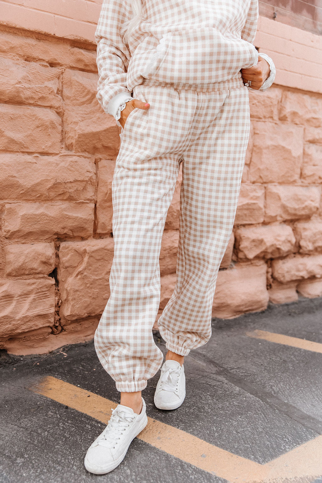 Comfort Zone Joggers - Gingham Lace