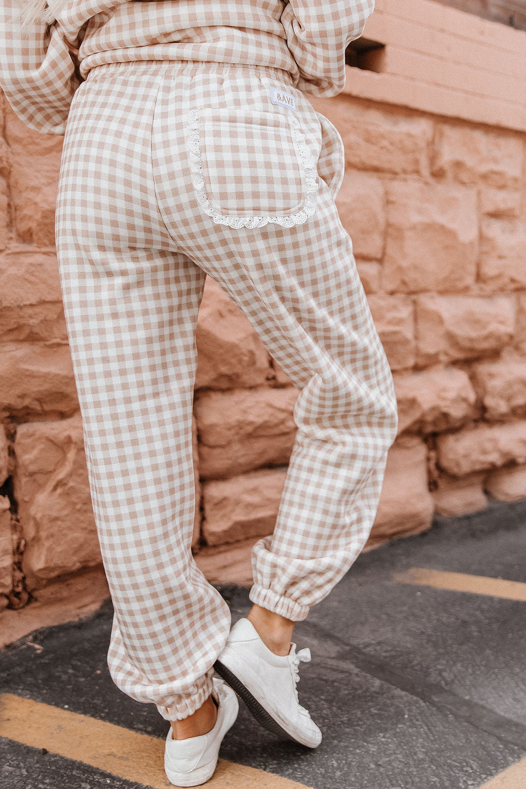 Comfort Zone Joggers - Gingham Lace