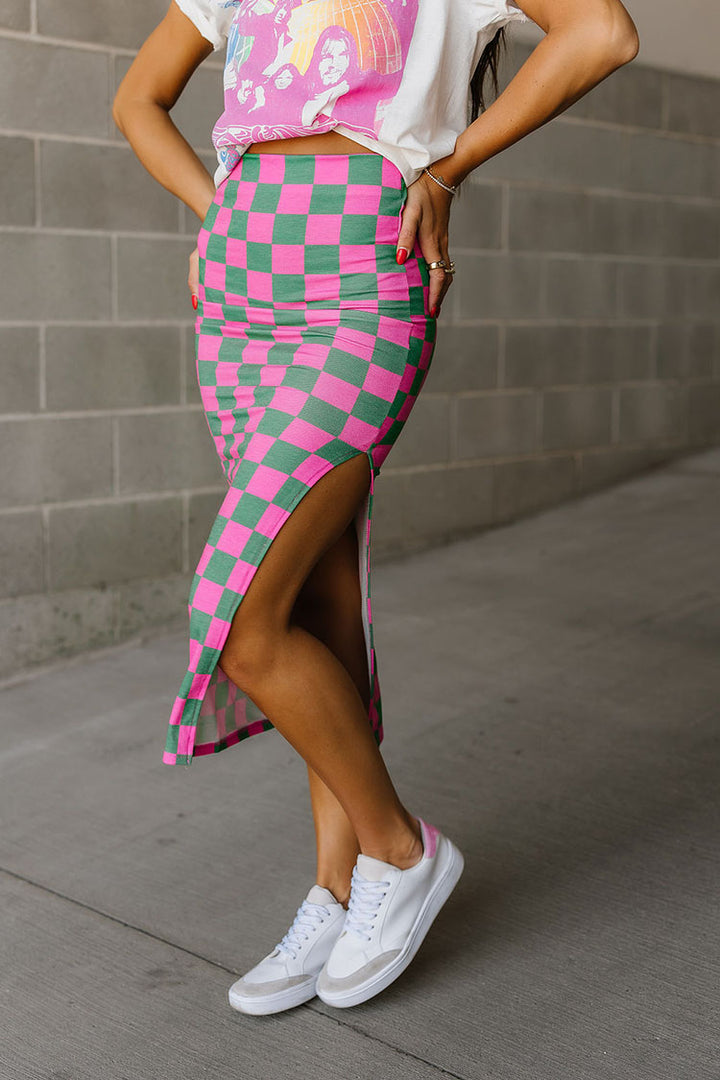 Checkmate Harlow Midi Skirt - Watermelon