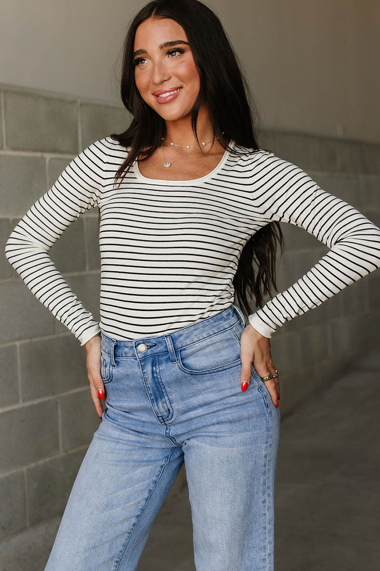 Cassie Striped Top - Ivory