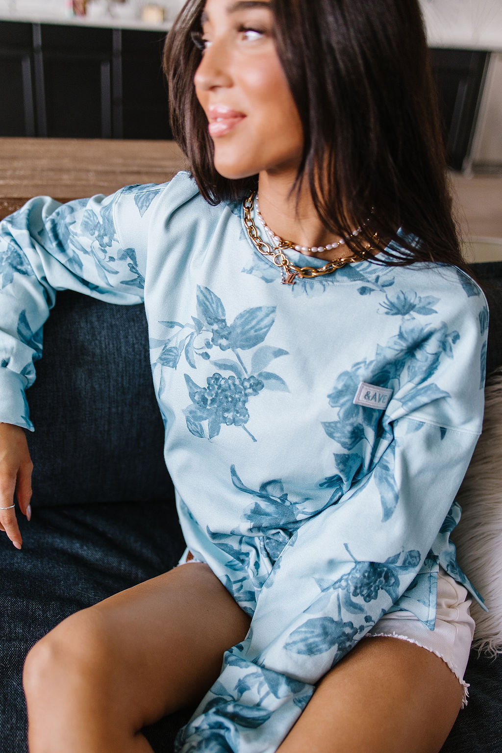 Preorder: University SideSlit Pullover - Poolside