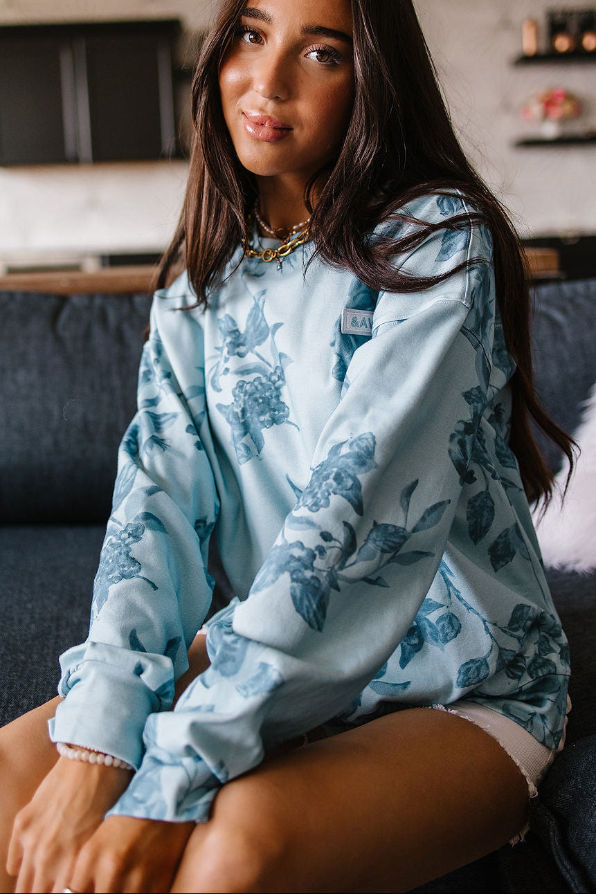 Preorder: University SideSlit Pullover - Poolside