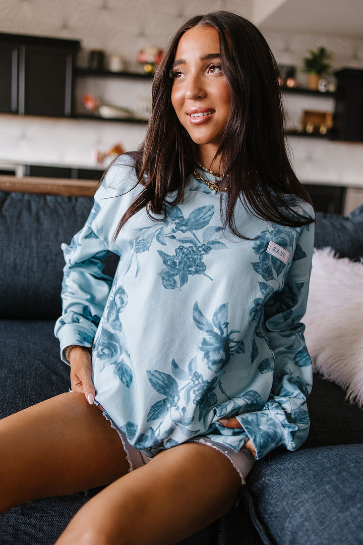 Preorder: University SideSlit Pullover - Poolside