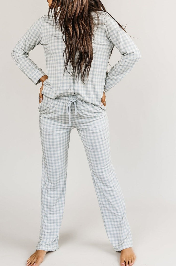 Gingham Pajama Set - Sage - Mindy Mae's Marketcomfy cute hoodies