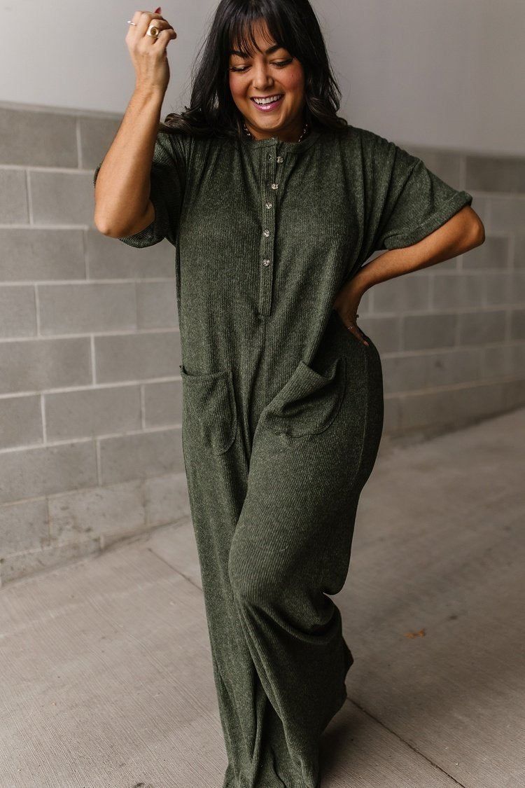 Eliana Jumpsuit - Olive - Mindy Mae's Marketcomfy cute hoodies