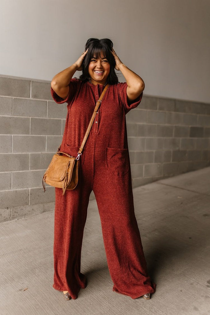 Eliana Jumpsuit - Rust - Mindy Mae's Marketcomfy cute hoodies