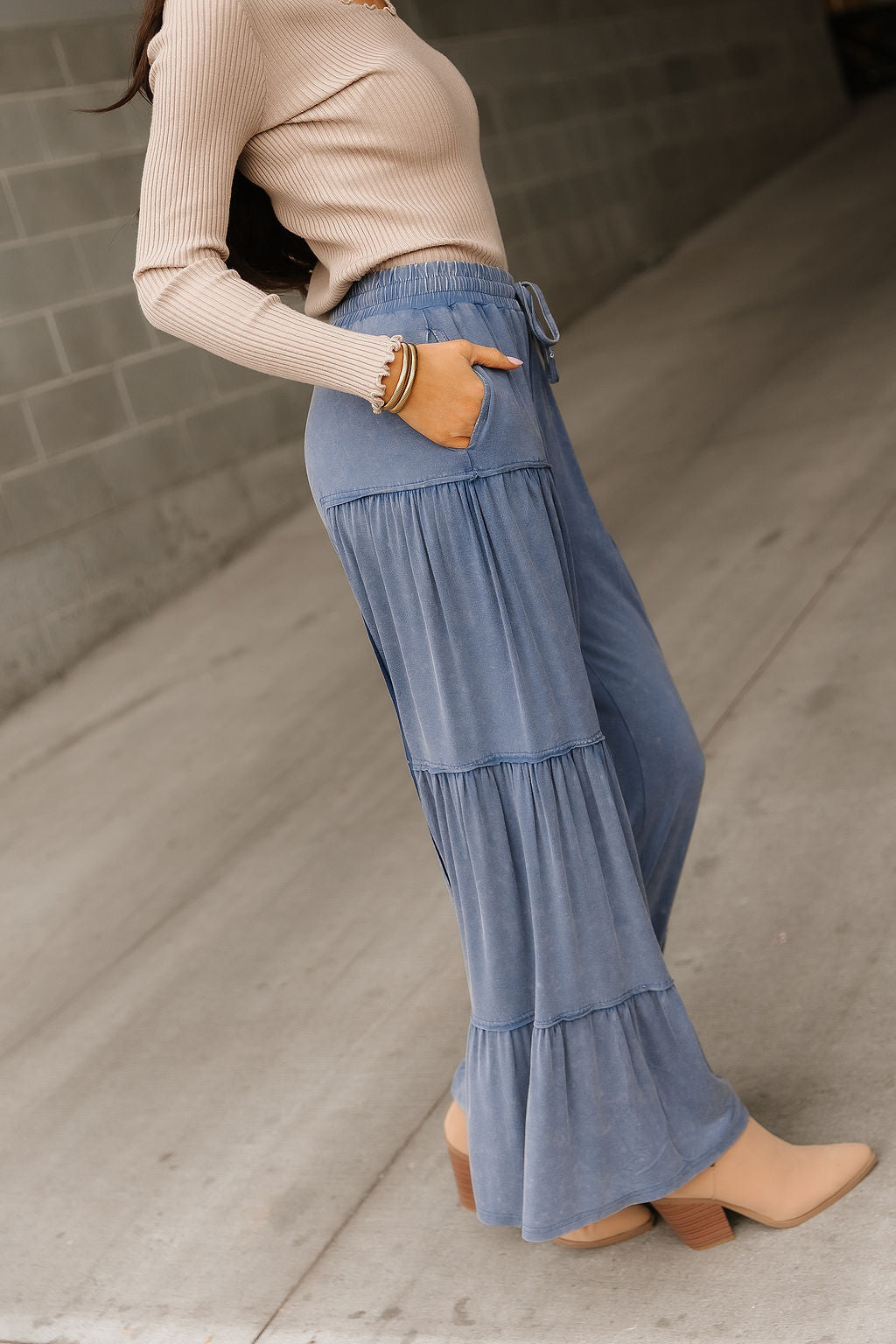 Ellie Tiered Pants - Denim